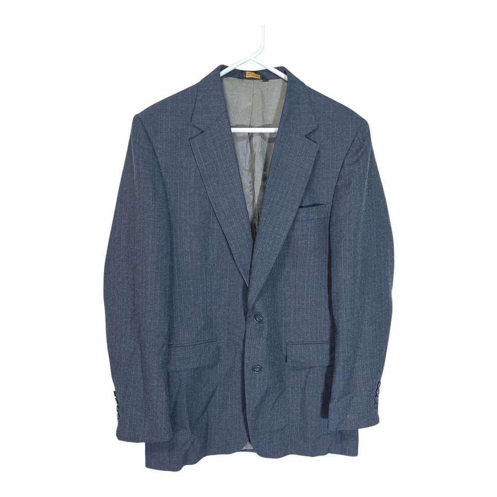 Andhurst 42R Blue Pinstripe Blazer Two Button Sport Coat USA Made Professional